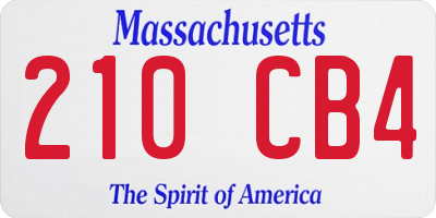MA license plate 210CB4
