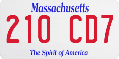 MA license plate 210CD7