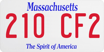 MA license plate 210CF2