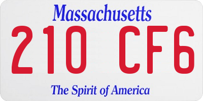 MA license plate 210CF6