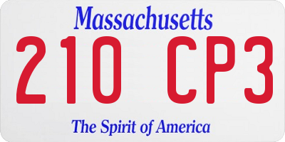 MA license plate 210CP3