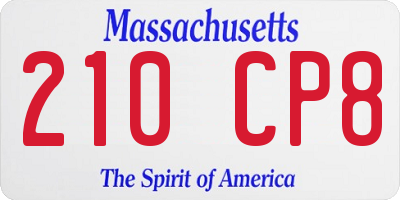 MA license plate 210CP8