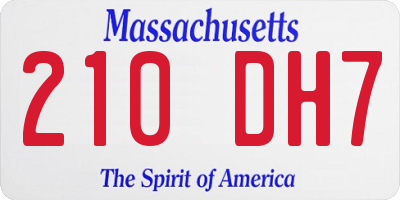 MA license plate 210DH7