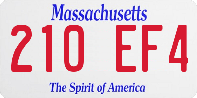 MA license plate 210EF4