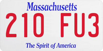 MA license plate 210FU3