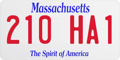 MA license plate 210HA1