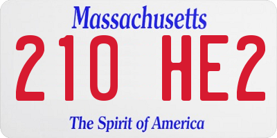 MA license plate 210HE2