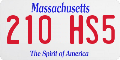 MA license plate 210HS5