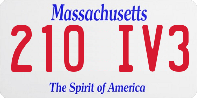 MA license plate 210IV3