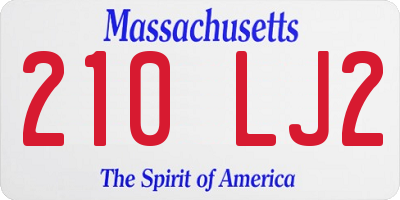 MA license plate 210LJ2