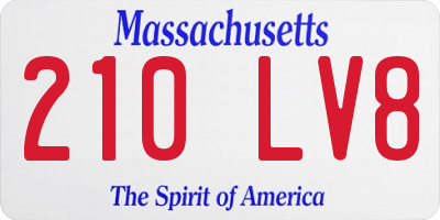 MA license plate 210LV8