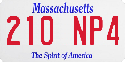 MA license plate 210NP4