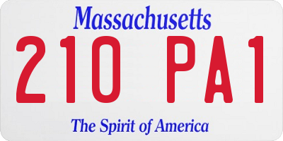 MA license plate 210PA1