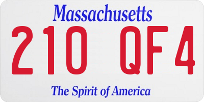 MA license plate 210QF4