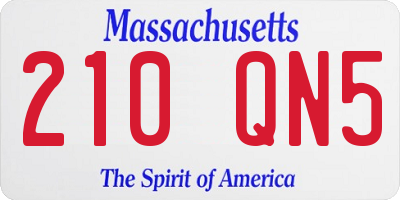 MA license plate 210QN5
