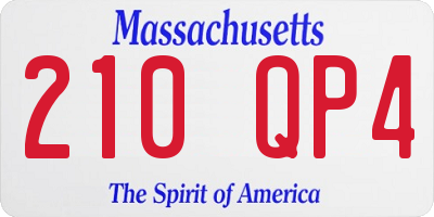 MA license plate 210QP4