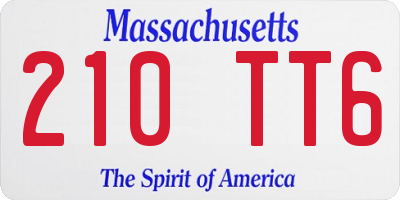 MA license plate 210TT6