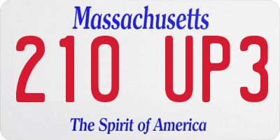 MA license plate 210UP3