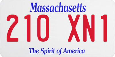 MA license plate 210XN1