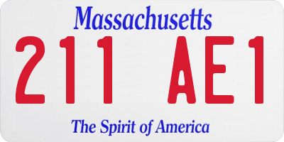 MA license plate 211AE1