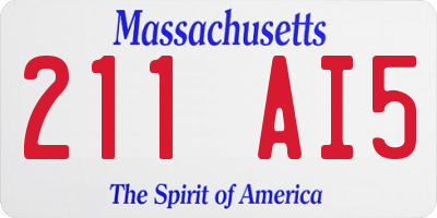 MA license plate 211AI5