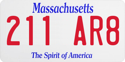 MA license plate 211AR8