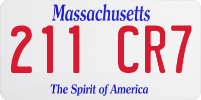 MA license plate 211CR7
