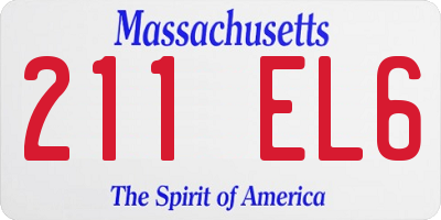 MA license plate 211EL6