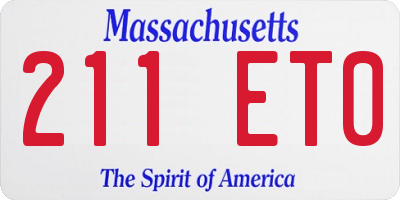 MA license plate 211ET0
