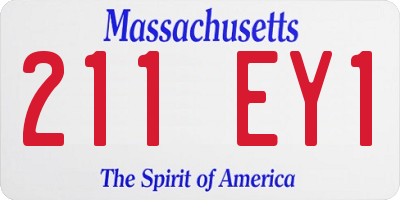 MA license plate 211EY1
