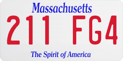 MA license plate 211FG4