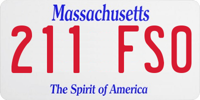 MA license plate 211FS0