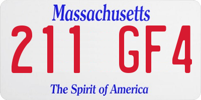 MA license plate 211GF4