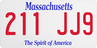 MA license plate 211JJ9