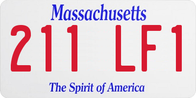 MA license plate 211LF1