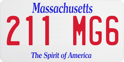 MA license plate 211MG6
