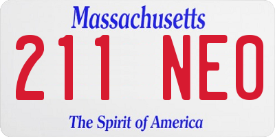 MA license plate 211NE0