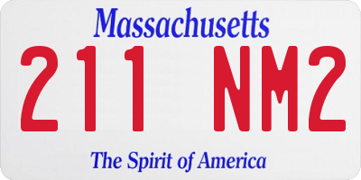 MA license plate 211NM2