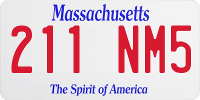 MA license plate 211NM5