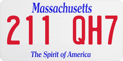 MA license plate 211QH7