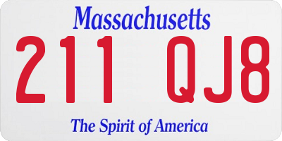 MA license plate 211QJ8