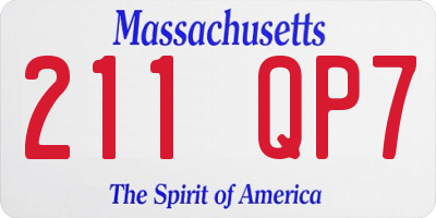 MA license plate 211QP7
