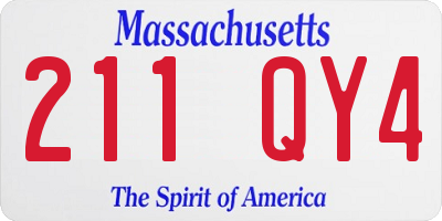 MA license plate 211QY4