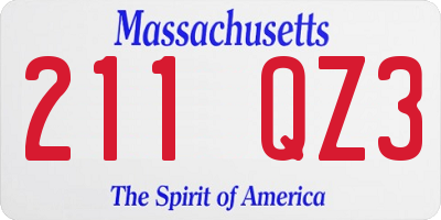 MA license plate 211QZ3