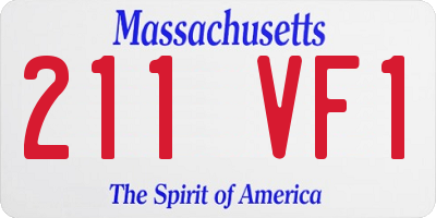 MA license plate 211VF1