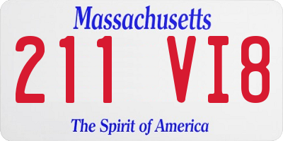 MA license plate 211VI8