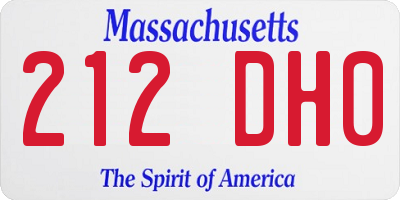 MA license plate 212DH0