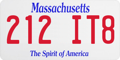MA license plate 212IT8