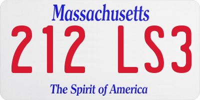 MA license plate 212LS3