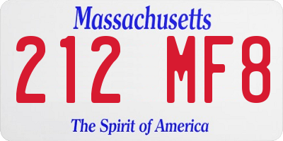 MA license plate 212MF8